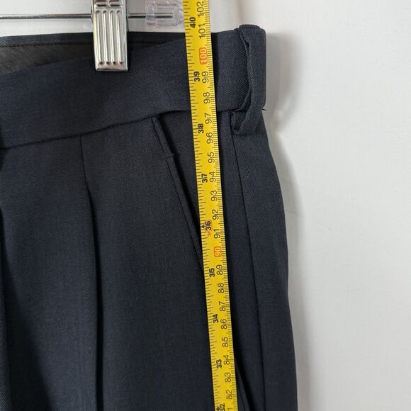 Paul Frederick Men’s 36x28 Navy Blue Pleated Dress Pants Cuffed Extended Waist - Picture 15 of 16